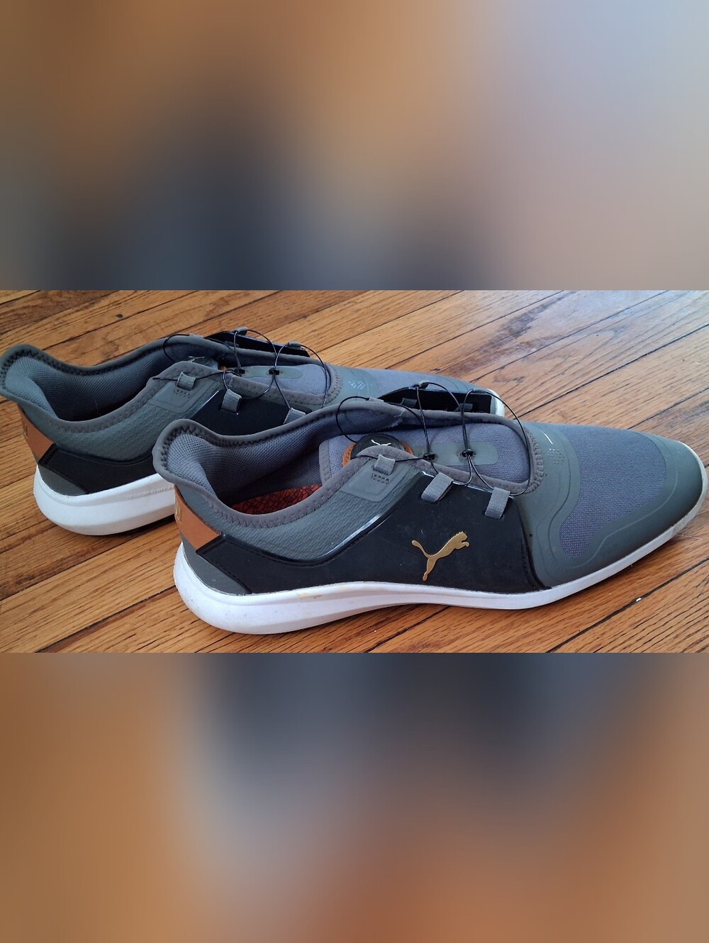 Puma - Men's Ignite Fasten8 Disc Golf Shoes. #194541-01 Gray/Black. Size 10.5